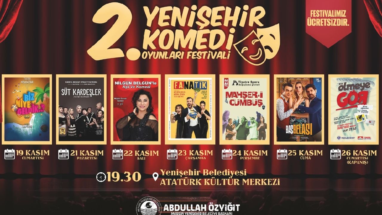 2. Yenişehir Komedi Oyunları Festivali 19 Kasım'da Başlıyor