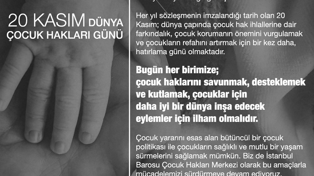 İstanbul Barosu, 20 Kasım Dünya Çocuk Hakları Günü