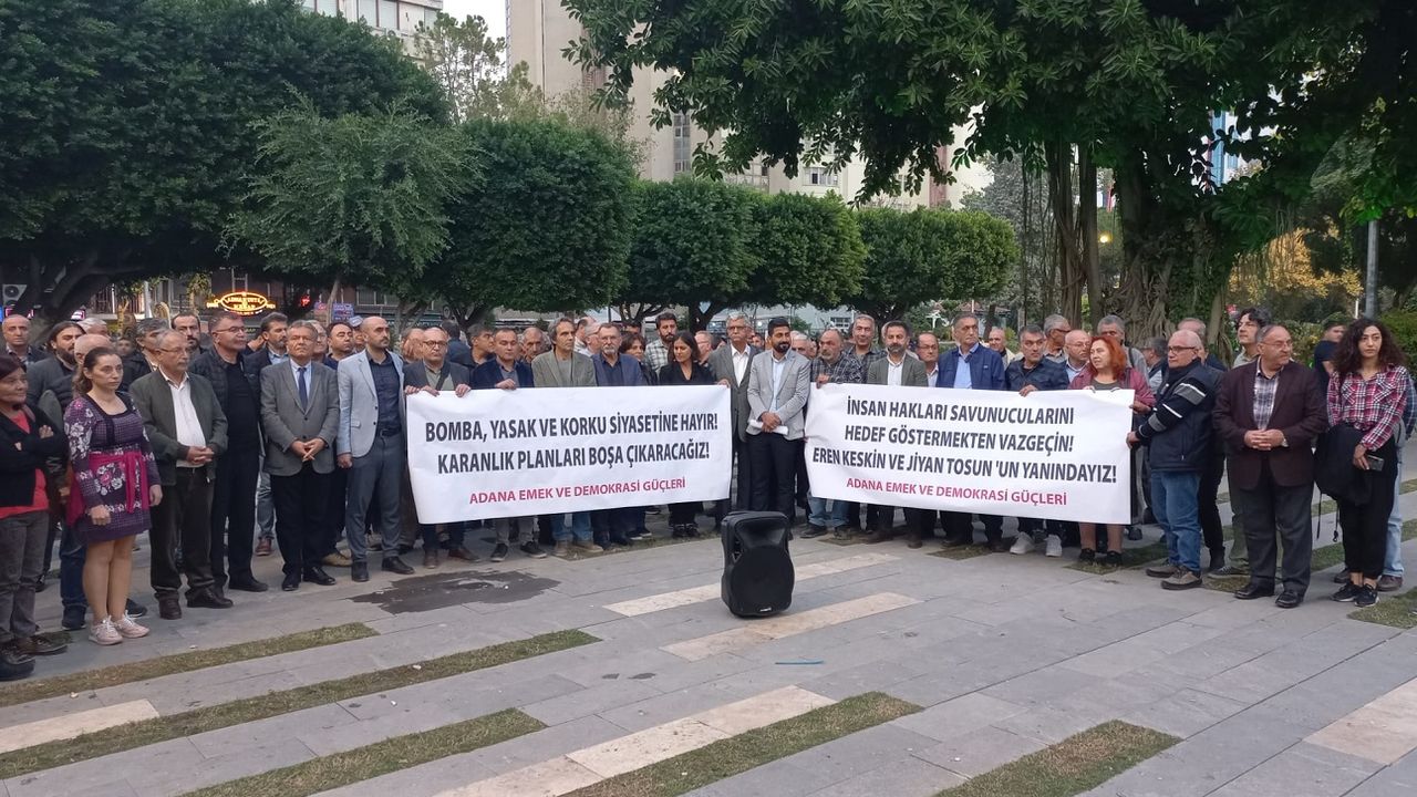 Adana Emek ve Demokrasi Güçleri Taksim Patlamasını Protesto Etti
