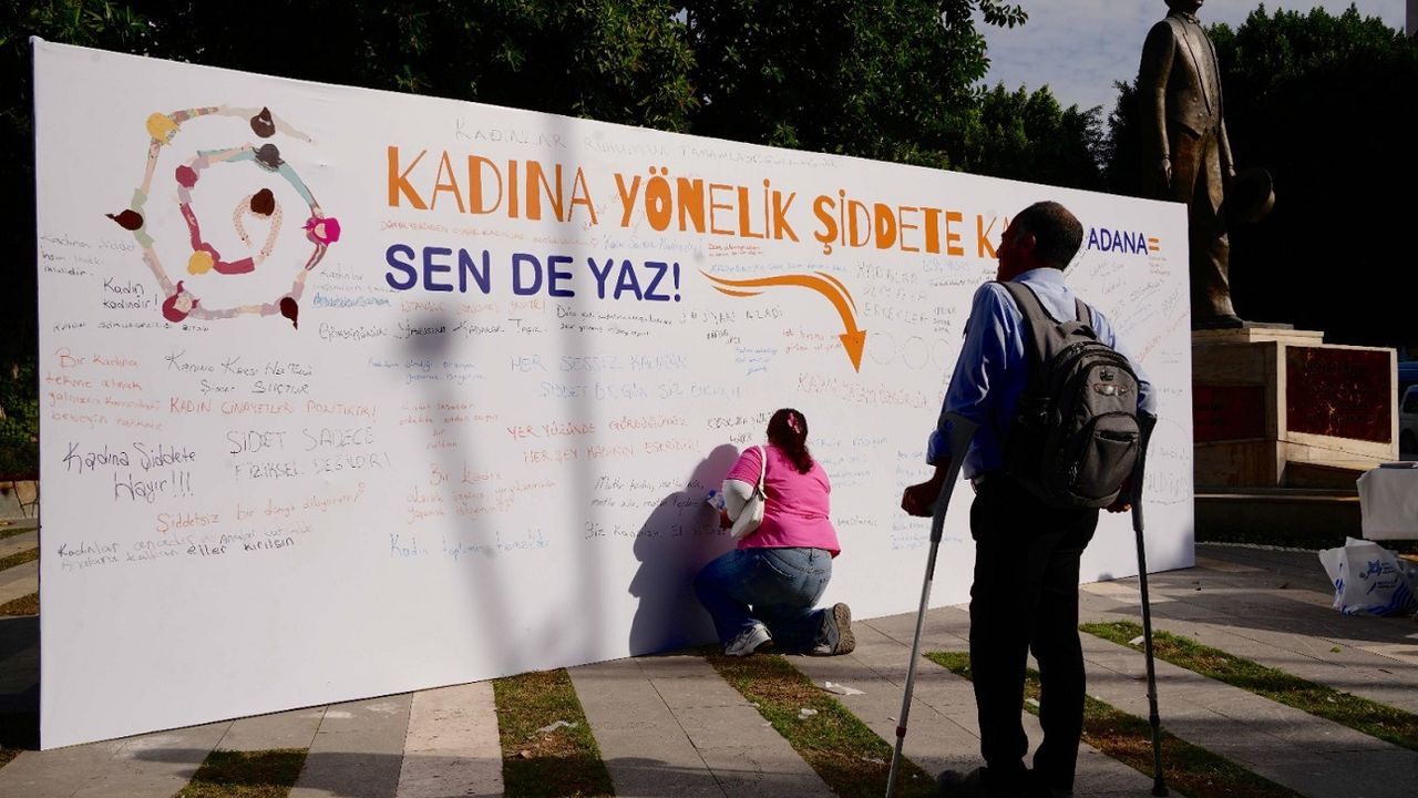 Adanalılar binlerce mesajla kadına karşı şiddete hayır dedi