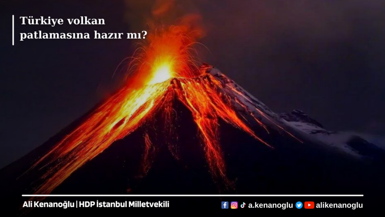 HDP İstanbul Milletvekili Ali KENANOĞLU, Türkiye’de volkan patlaması riskine karşı Araştırma Önergesi verdi.