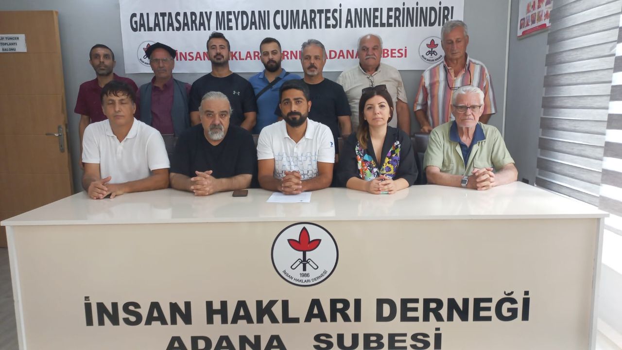Adana İHD'den Cumartesi Anneleri İnsan Hakları Derneği İstanbul Şubesi Gözaltında kayıplara Karşı Komisyonuna destek