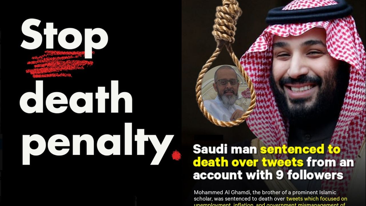 Tweetleri ve YouTube faaliyetleri nedeniyle Mohammed al-Ghamdi'ye verilen idam cezası kaldırılmalı