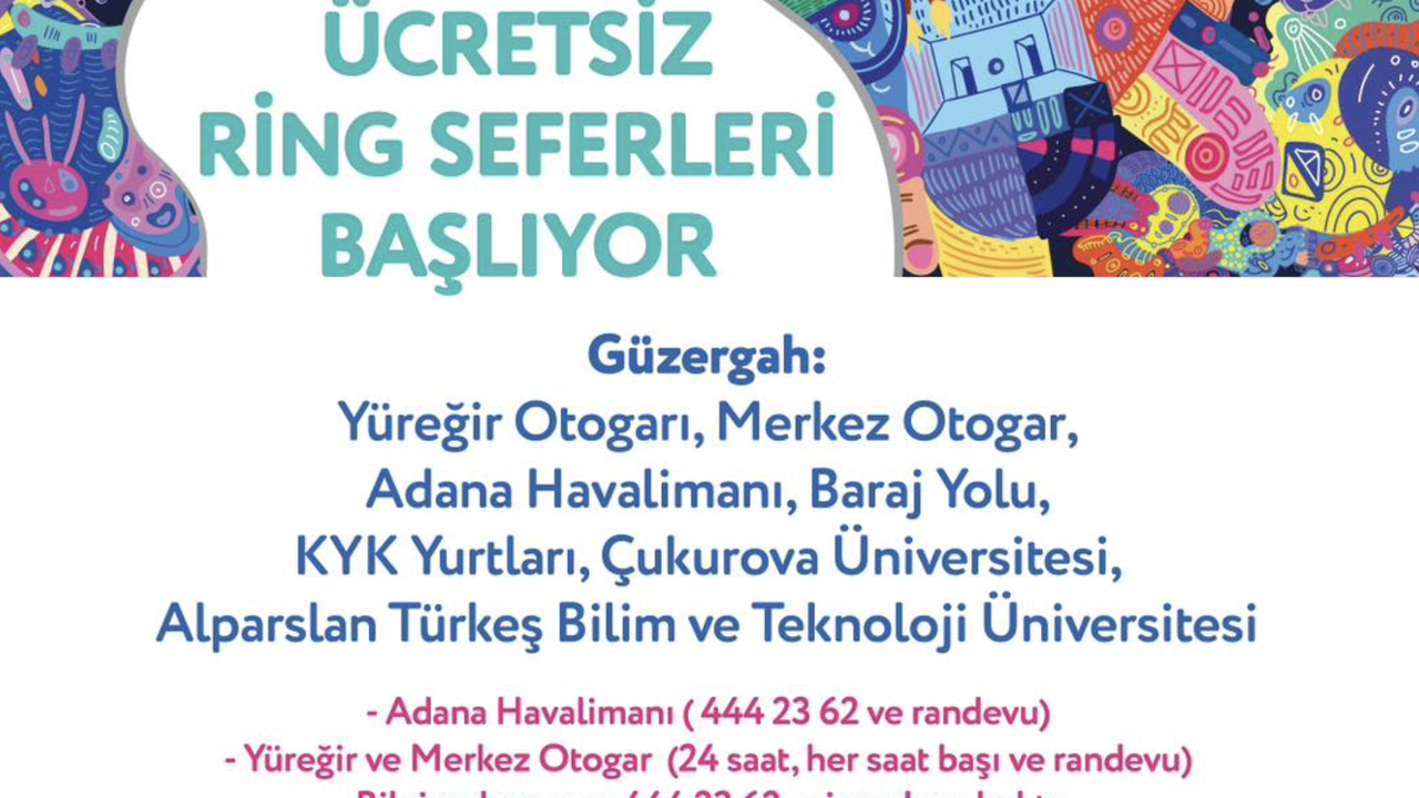 Adana Büyükşehir, ÇÜ ve ATÜ öğrencileri için ücretsiz ring seferleri başlattı