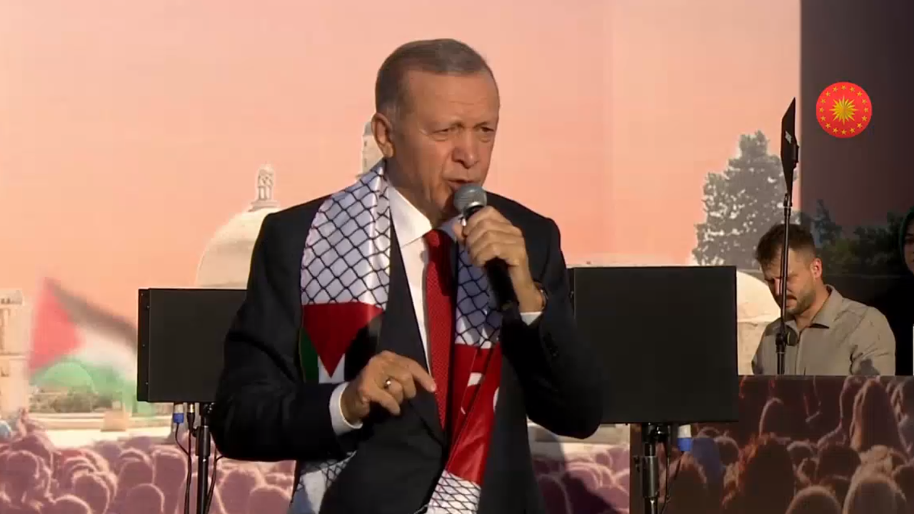 Erdoğan "Büyük Filistin Mitingi"nde konuşuyor