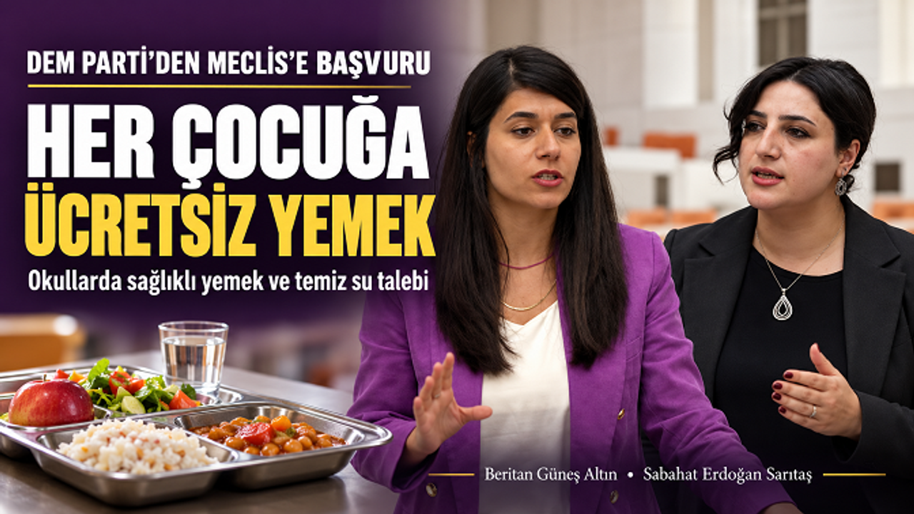DEM Partili Güneş Altın ve Erdoğan Sarıtaş’tan Meclis’e başvuru: Çocuklara ücretsiz yemek sağlansın