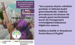 Halkların Eşitlik ve Demokrasi Partisi'nin (DEM) Bursa 4. Olağan İl Kongresi, hedef göstermelerin ardından ertelendi.