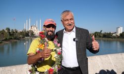 Günde 42 km koşan Fransız aktivist, finish’e Adana’da girdi