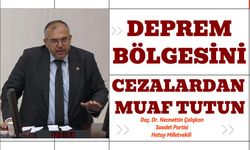 ÇALIŞKAN : DEPREMZEDENİN VERGİYE DEĞİL, DESTEĞE İHTİYACI VAR!