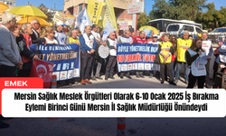 MERSİN'DE SAĞLIK MESLEK ÖRGÜTLERİNDEN İŞ BIRAKMA EYLEMİ