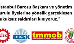 DİSK-KESK-TMMOB-TTB; İstanbul Barosuna Yönelik Bu Hukuksuzluğu Kabul Etmiyoruz!