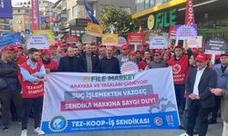 Tez-Koop-İş Sendikası File Market Önünde Basın Açıklaması: “File’ye Sendika Girecek!”
