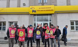 Haber-Sen 2 No’lu Şube üyesi PTT çalışanları Altındağ–Mamak PDM önünde basın açıklaması yaparak iş bıraktı