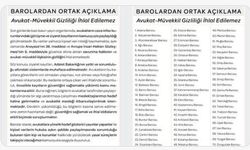 BAROLARDAN ORTAK AÇIKLAMA: “Avukat–Müvekkil Gizliliği İhlal Edilemez”