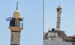 İsrail Ordusu Batı Şeria'daki Cami Minaresine İsrail Bayrağı Astı