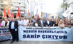 Mersin, tutuklu belediye başkanları için buluştu: “Başkanlarımıza sahip çıkıyoruz”