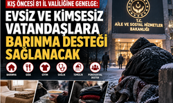 Kış Öncesi 81 İl Valiliğine Genelge: Evsiz ve Kimsesiz Vatandaşlara Barınma Desteği Sağlanacak