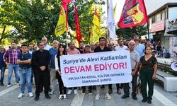 Samandağ’da Suriye’de Alevilere yönelik katliamlar protesto edildi