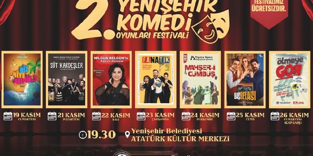2. Yenişehir Komedi Oyunları Festivali 19 Kasım'da Başlıyor