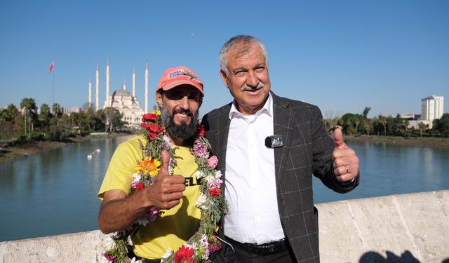 Günde 42 km koşan Fransız aktivist, finish’e Adana’da girdi