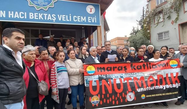 ADANA MEYDAN CEMEVİ BİLEŞENLERİ; MARAŞ KATLİAMINI UNUTMADIK