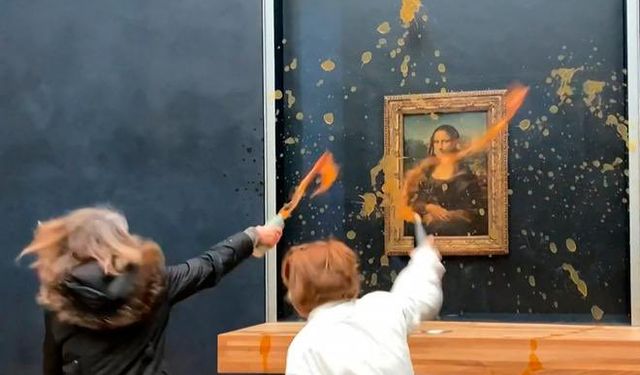 İklim aktivistleri Paris'teki 'Mona Lisa'ya çorba attı
