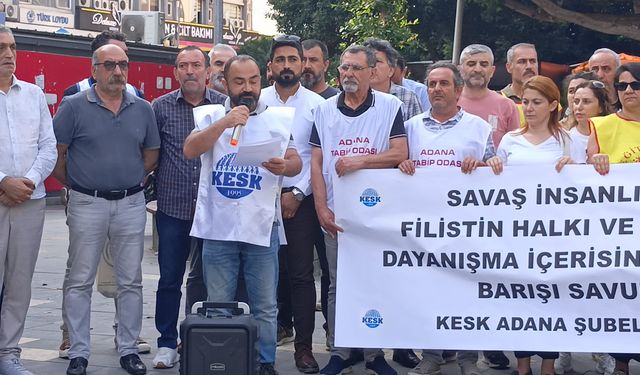 KESK Adana Şubeler Platformu'ndan İsrail'e Tepki