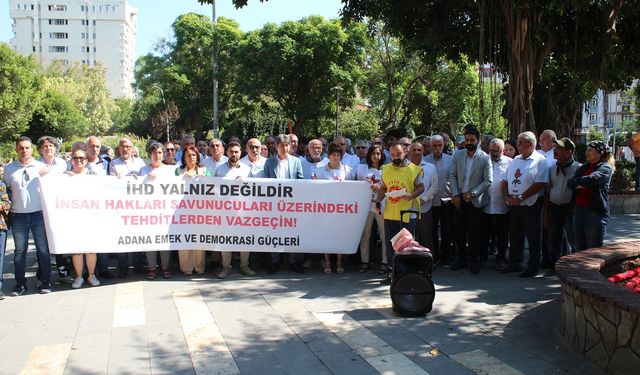 Emek ve Demokrasi Güçleri, Adana’da İHD Şube ve Yöneticilerine Yönelik Tehdidi Protesto Etti