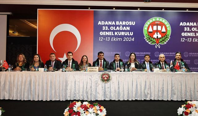 Adana Barosu 33. Olağan Genel Kurulunda Gökayaz, “Korkuya ve umutsuzluğa yer bırakmayacağız” dedi.