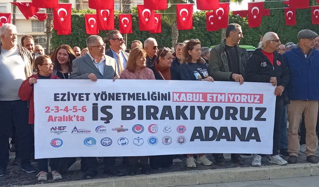 Adana’da Sağlıkçılar “Adil Çalışma Koşulları” İçin Alanlarda