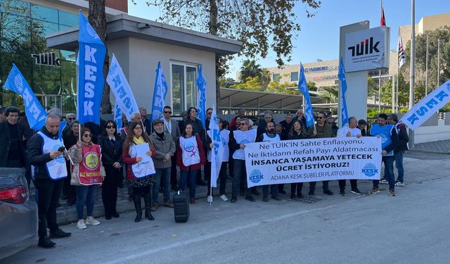 Adana'da KESK, "TÜİK Rakamları Sahte Yoksulluk Gerçek!" Açıklaması Yaptı