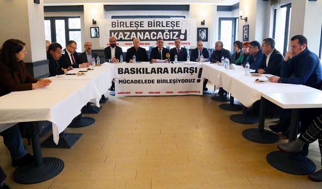 ASİM-SEN, BASK, HÜR-SEN, KESK, BİRLEŞİK KAMU İŞ: BASKILARA KARŞI MÜCADELEDE BİRLEŞİYORUZ! BİRLEŞE BİRLEŞE KAZANACAĞIZ!