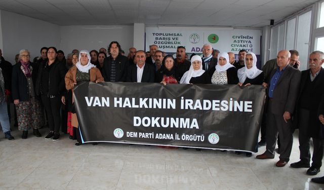 Adana DEM; Van Büyükşehir Belediye Eşbaşkanımız Abdullah Zeydan hakkında verilen hukuksuz kararı kınıyoruz.