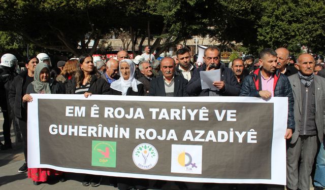 Adana'da DEM Parti, DBP ve TJA, "Öcalan’ın özgürlüğünü haykırmaya çağırdı"