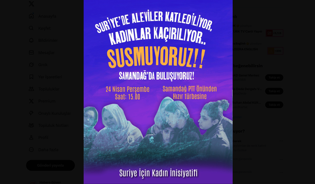 24 Nisan’da Samandağ’dayız! Suriye’de Katledilen Aleviler ve Kadınlar İçin Barış Zincirinde Buluşuyoruz