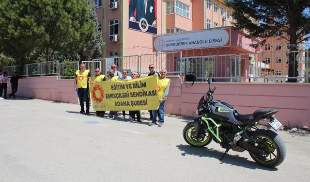 Eğitim Sen'den Sungurbey Anadolu Lisesi Önündeki Motosiklet Ehliyeti Eğitim Alanına Tepki