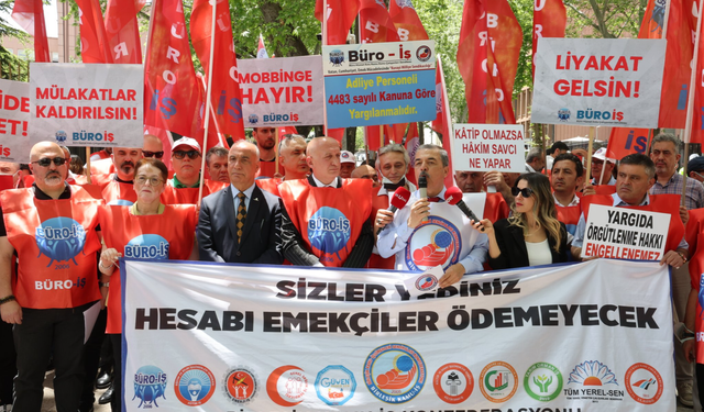 Yargı Emekçilerinin Sesi Adalet Bakanlığı Önünde Yükseldi: Büro-İş, Toplu Sözleşme Taleplerini Açıkladı
