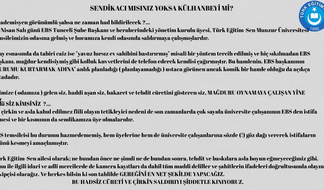 Talip Geylan’dan Sert Tepki, Sendikacı Mısınız, Külhanbeyi Misiniz?