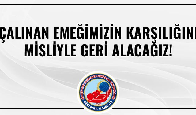 Birleşik Kamu-İş: Çalınan Emeğimizin Karşılığını Misliyle Geri Alacağız!