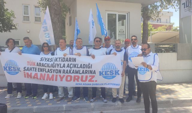 KESK Adana Şubeler Platformu TÜİK Önünde Gerçek Enflasyon ve Adil Ücret Talebiyle Ses Yükseltti