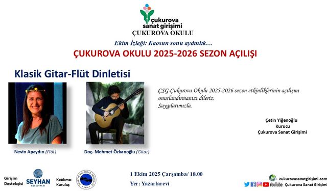 Çukurova Sanat Girişimi’nin Ekim ayı programı açıklandı