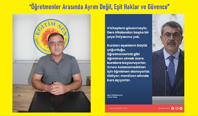 Eğitim Sen Adana Şubesi’nden Bakan Tekin’e Tepki