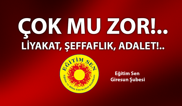 Eğitim Sen Giresun: “Norm fazlası öğretmenlere sürgün gibi atamalar kabul edilemez”