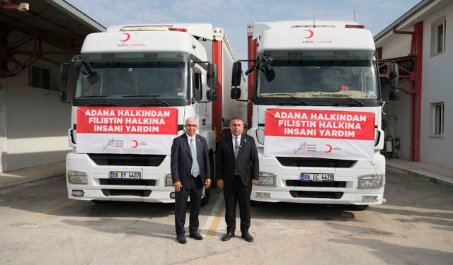 Zeydan Karalar istedi, Adana’dan Gazze’ye insani yardım gitti