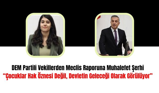 DEM Partili Vekillerden Meclis Raporuna Muhalefet Şerhi: “Çocuklar Hak Öznesi Değil, Devletin Geleceği Olarak Görülüyor”