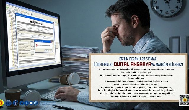 Eğitim Sen Mersin: “Eğitim Ekranlara Sığmaz, Öğretmenler Dijital Angaryaya Mahkûm Edilemez”