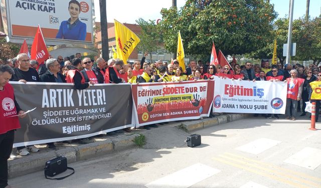 Fatma Nur Çelik için Adana’da eğitim sendikaları kitlesel yürüyüş ve ortak basın açıklaması gerçekleştirdi