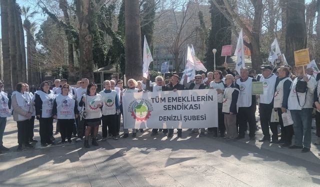 Emekliler Denizli’de ses yükseltti: “Faize milyarlar var, emekliye yok!”