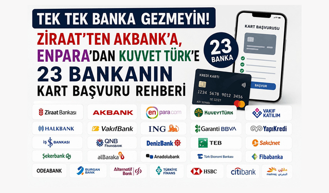 Tek Tek Banka Gezmeyin! Ziraat’ten Akbank’a, Enpara’dan Kuveyt Türk’e 23 Bankanın Kart Başvurusu