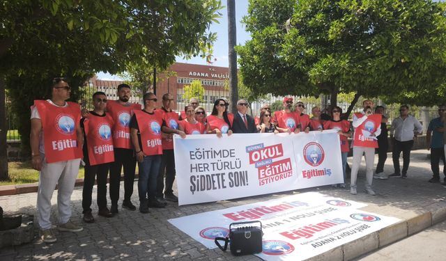 Eğitim-İş Adana’dan Milli Eğitim Müdürlüğü Önünde Çağrı: “Laik, Bilimsel ve Kamusal Eğitim Kuşatma Altında”